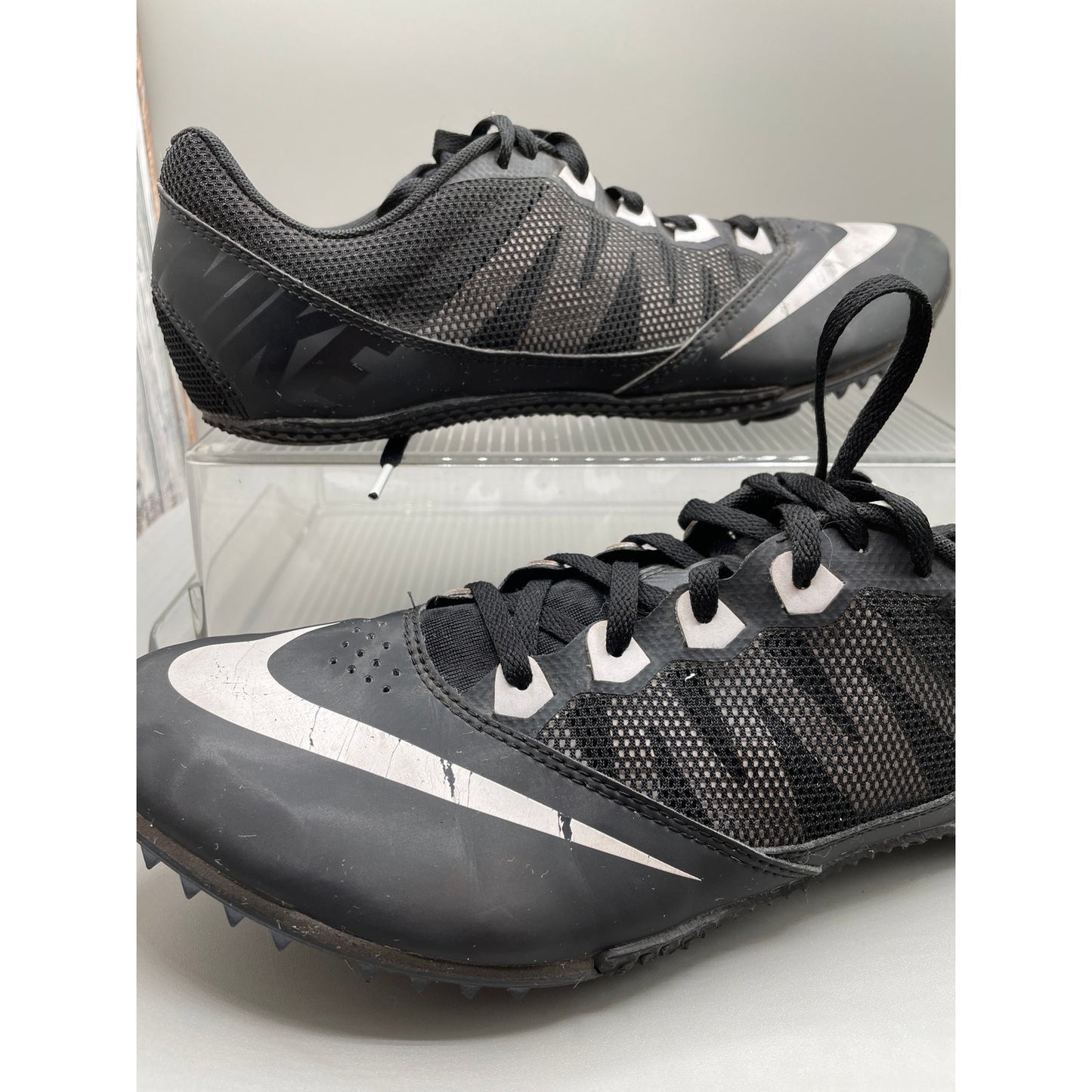 Nike Rival S Black Track Cleats Athletic Lace Up Shoes *No Spikes Men’s 11.5