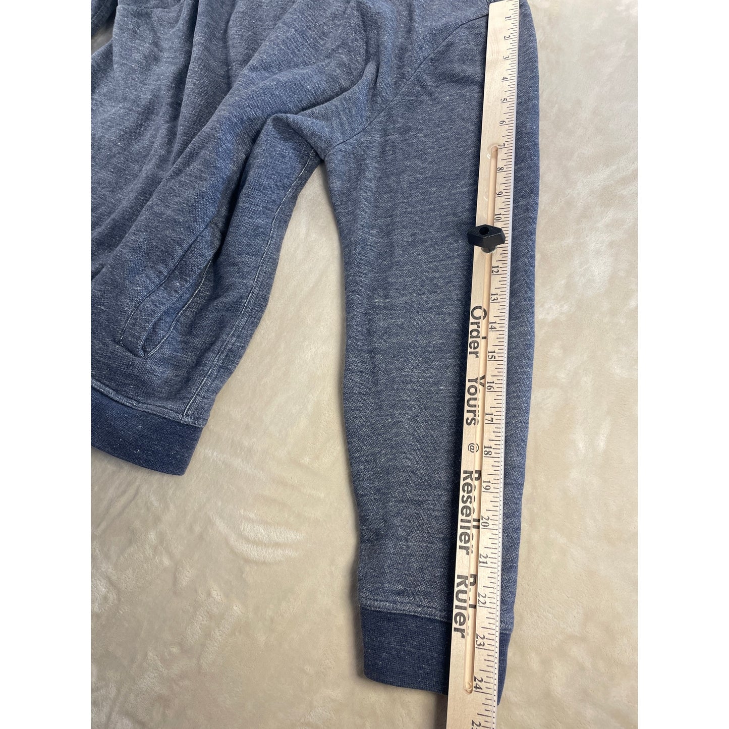 Everlane Mens Hooded Zip Up Heather Blue Sweater XL