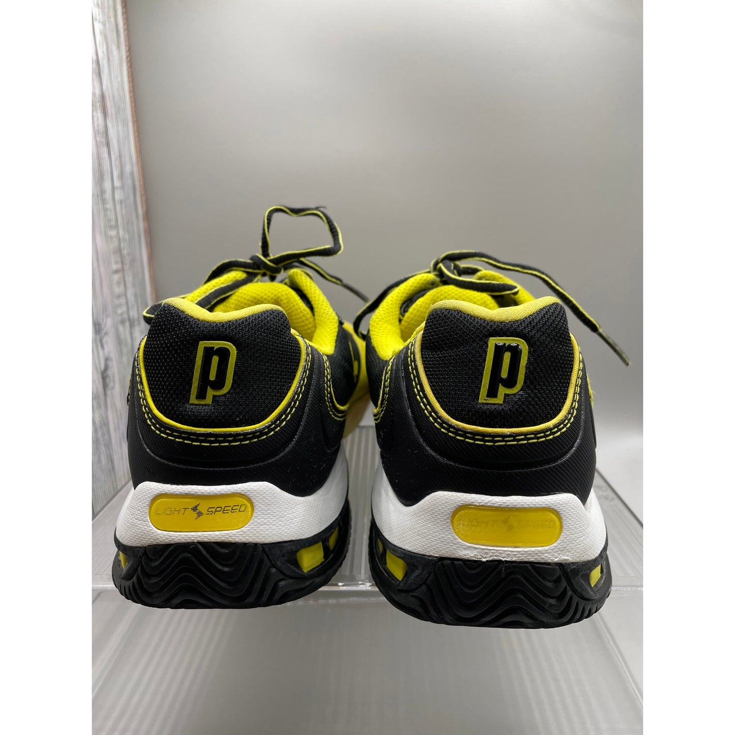 Prince Rebel 2 Black & Yellow Tennis Lace Up Mens Sneakers 11.5