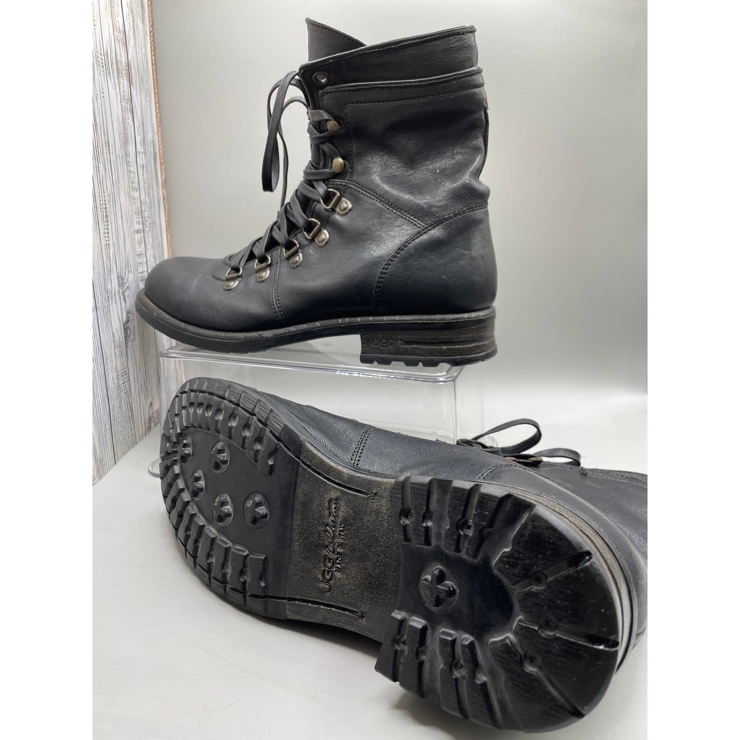 UGG Ruggero Lace Up Leather Mens Discontinued Boots 10