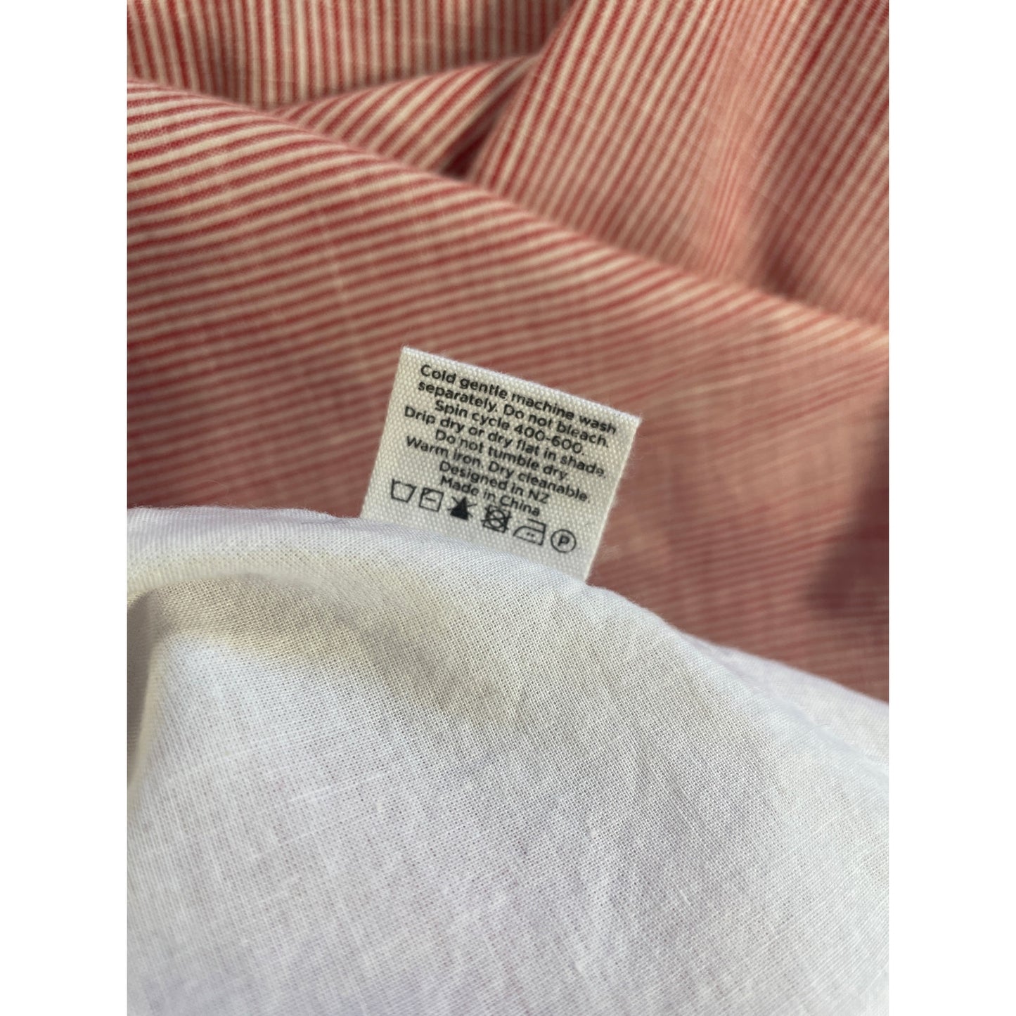 Bird & Knoll 100% Cotton Red White Pin Stripped Long Lined Maxi Skirt | M