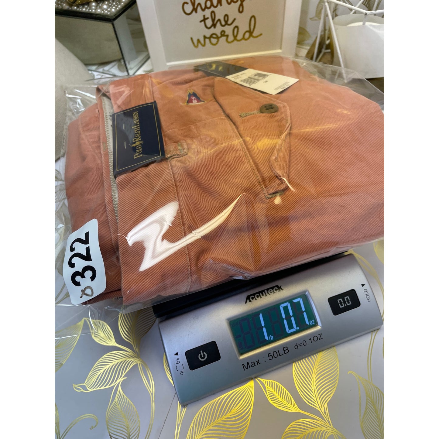 NWT Polo Ralph Lauren Burnt Orange Mens Bermuda Chino Flag Cotton Shorts 38