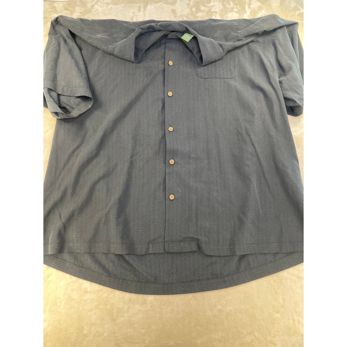 Tommy Bahama 100%Silk Embroidered Back Mens Short Sleeve Button Up XXL/Tall
