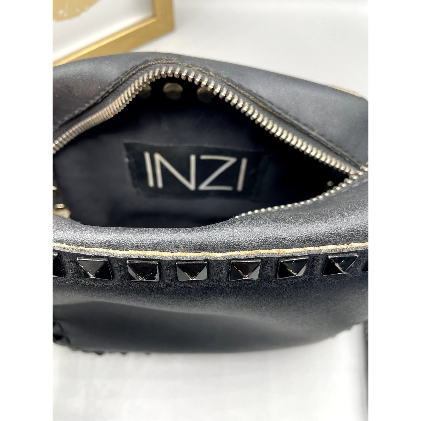 Inzi Black Cross Body Embellished Studs Womans Purse
