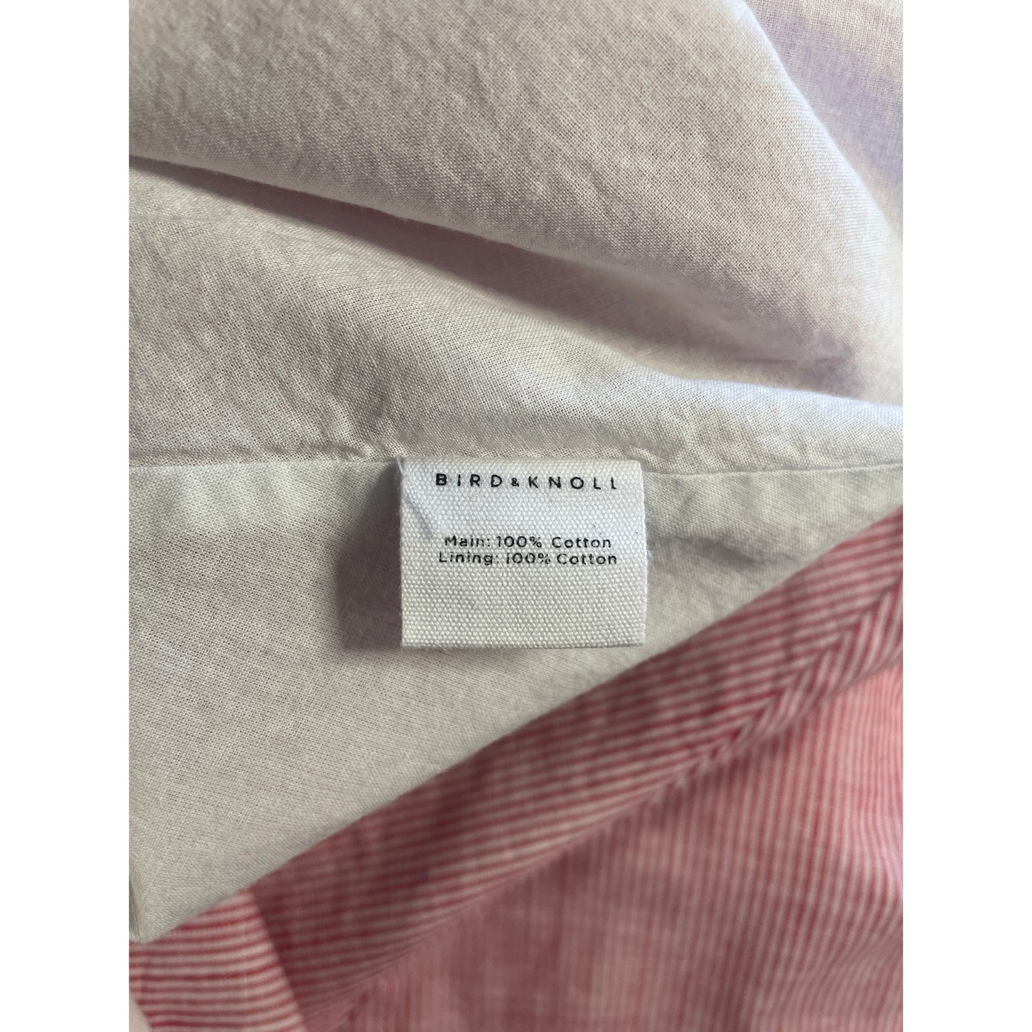 Bird & Knoll 100% Cotton Red White Pin Stripped Long Lined Maxi Skirt | M