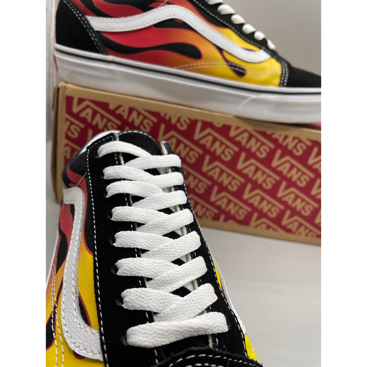 Vans Old Skool Fire Red Yellow Flame Men’s Sneakers 10