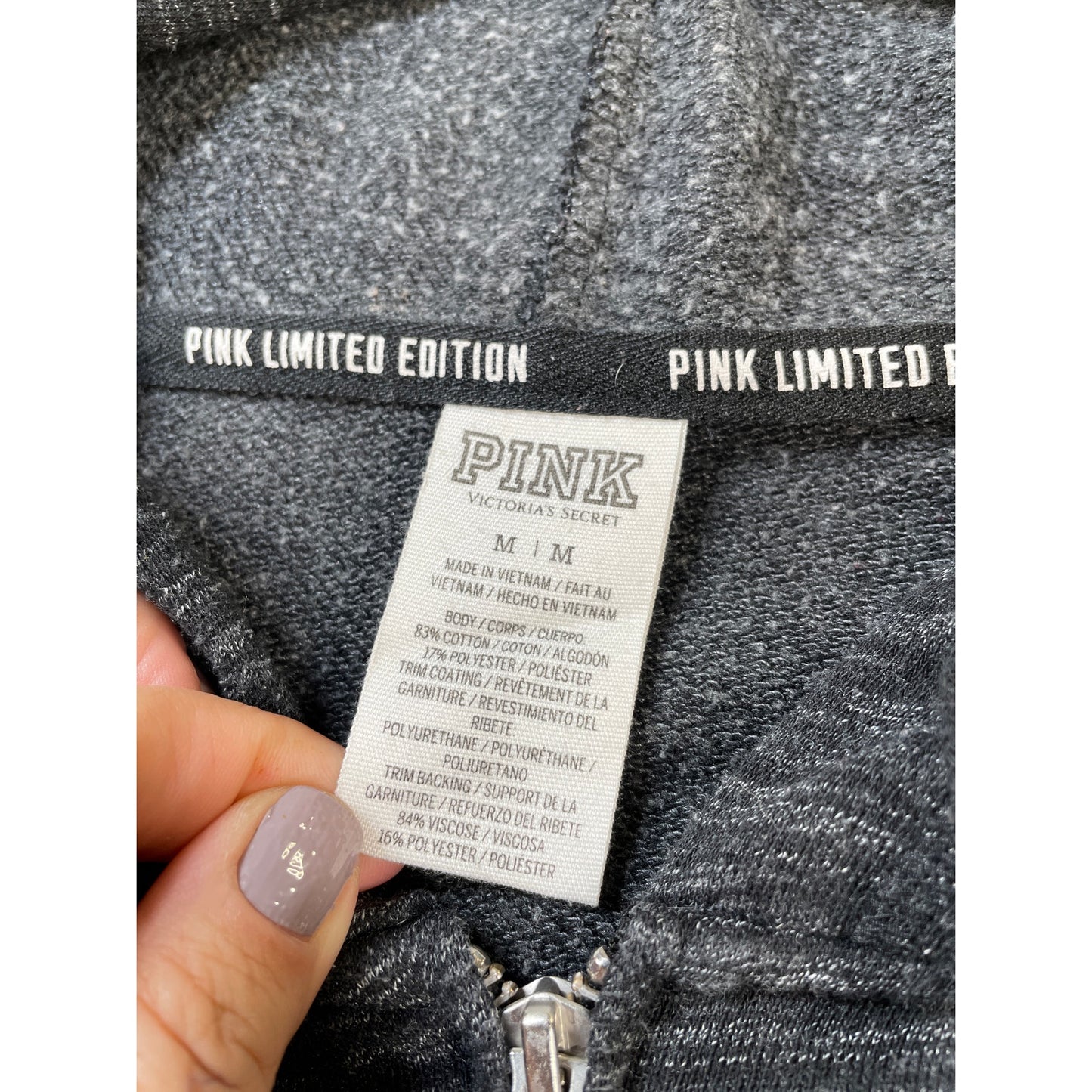 Limited Edition Victoria Secret Pink Zipper Hoodie Pant set M & L