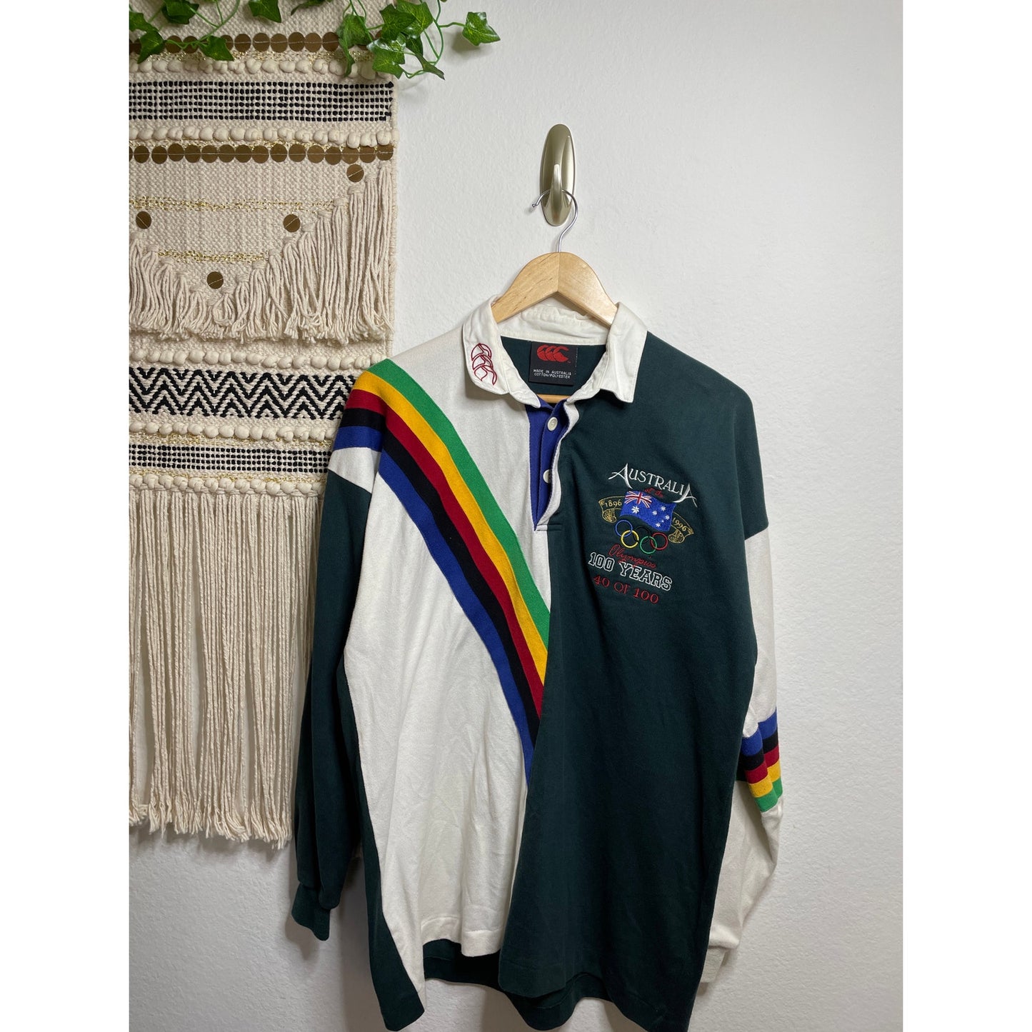 Canterbury Vintage Mens Australia Olympics International Rugby Jersey Polo XL