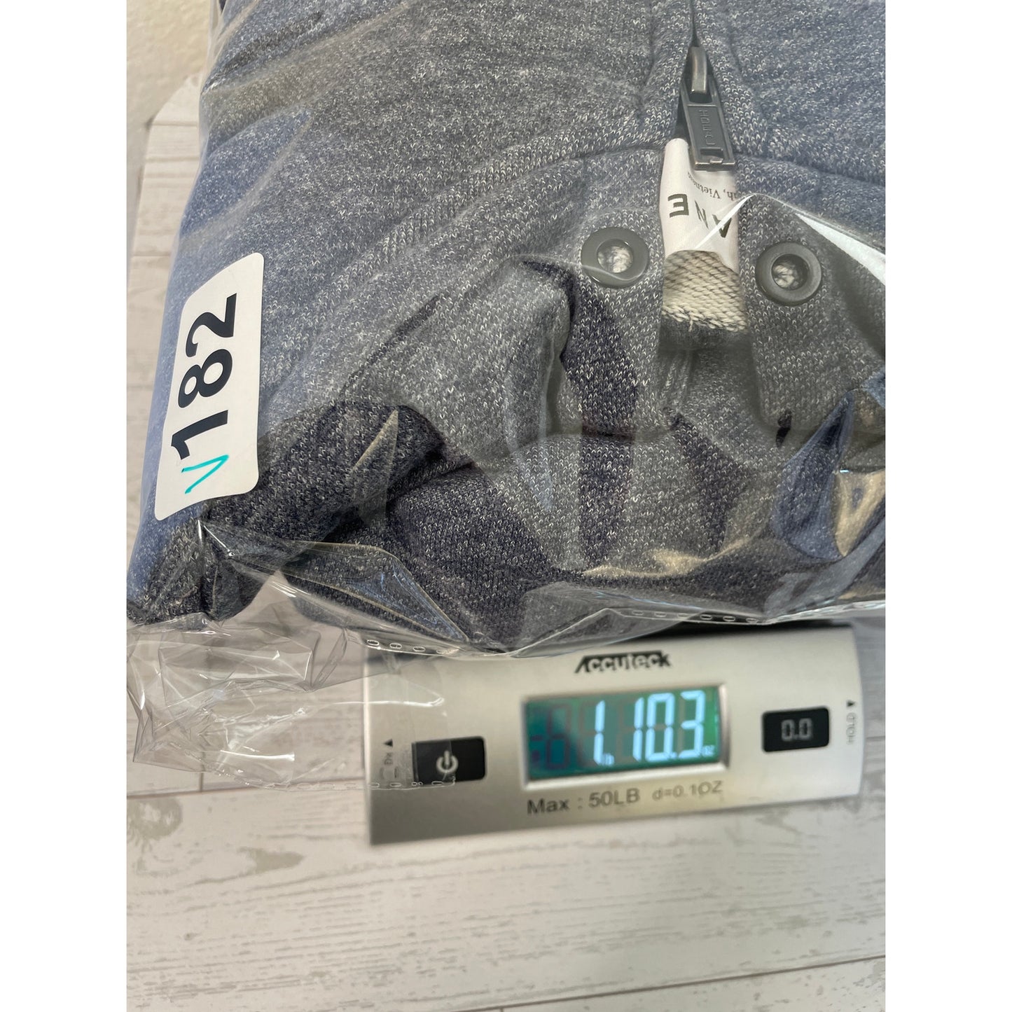 Everlane Mens Hooded Zip Up Heather Blue Sweater XL