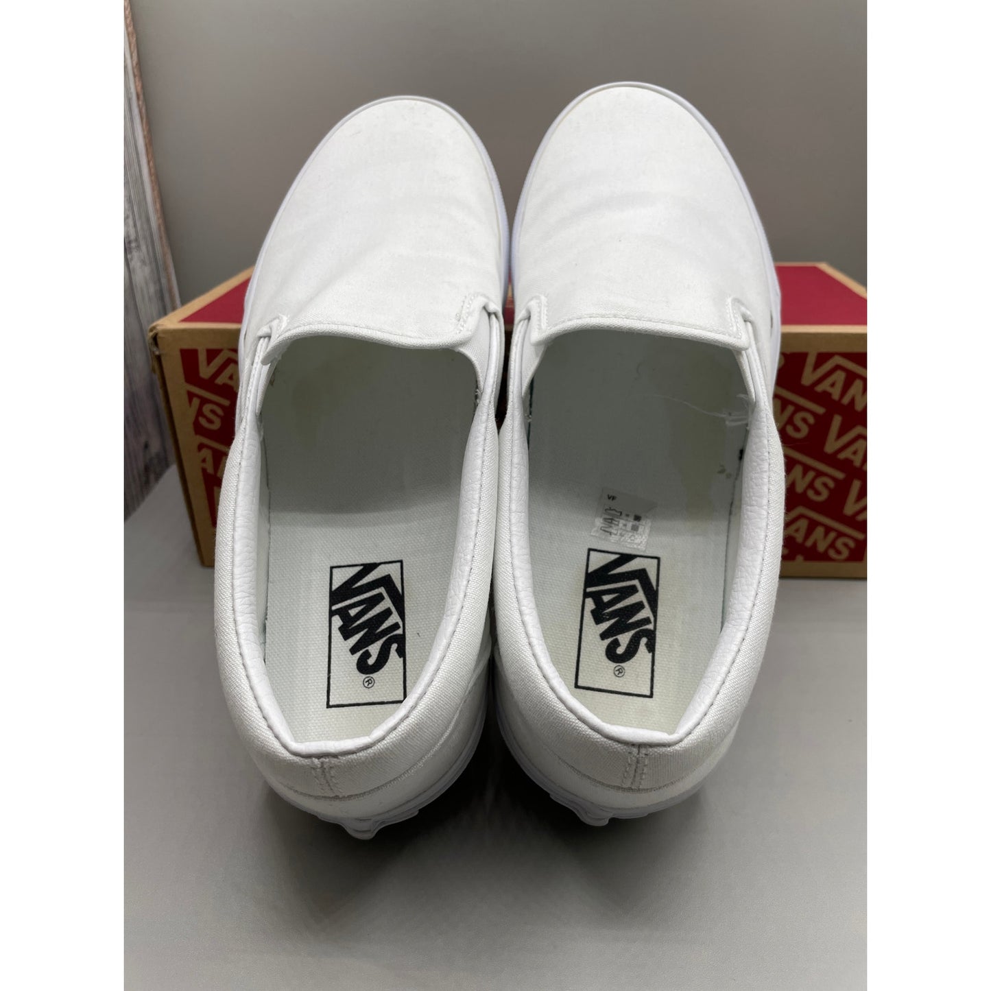 Vans Classic White Slip on Men’s Sneakers 10