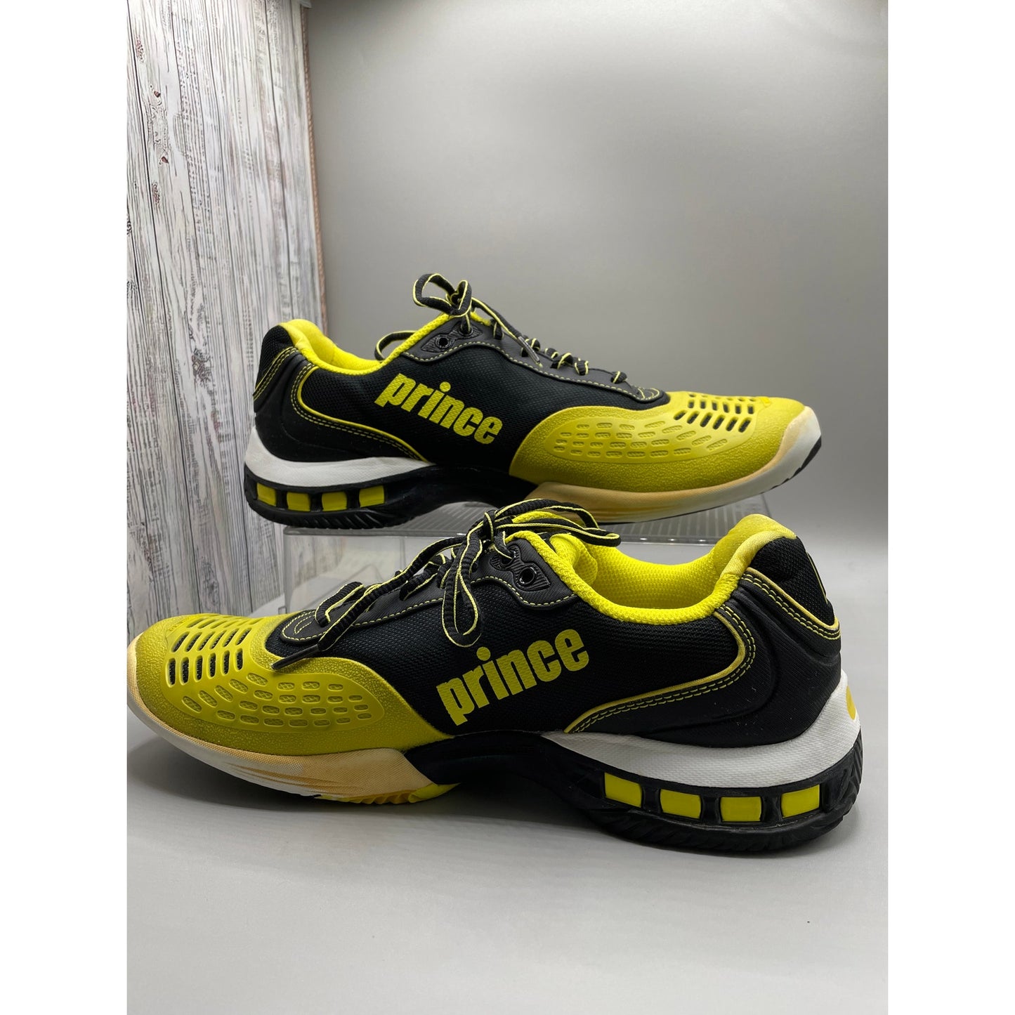 Prince Rebel 2 Black & Yellow Tennis Lace Up Mens Sneakers 11.5