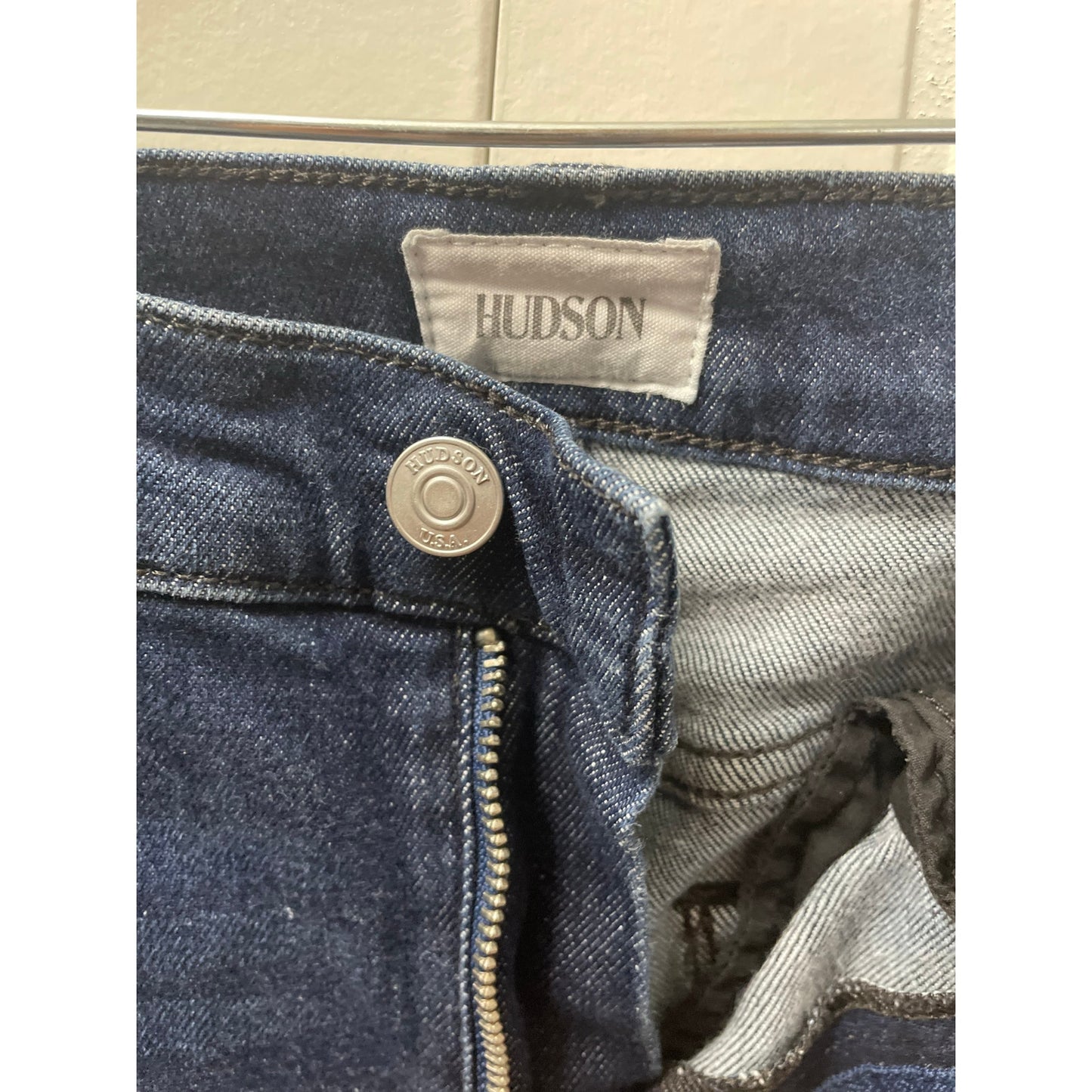 Women Hudson High Waisted Heidi Y2K Flared Dark Denim Jeans Size 24