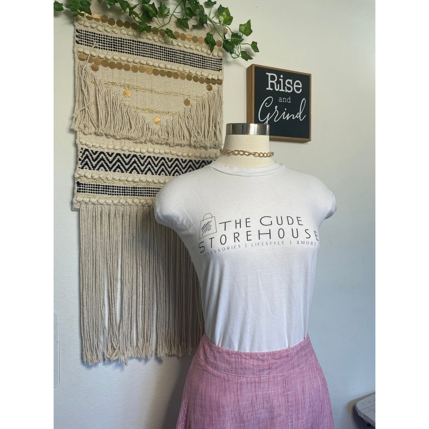 Bird & Knoll 100% Cotton Red White Pin Stripped Long Lined Maxi Skirt | M