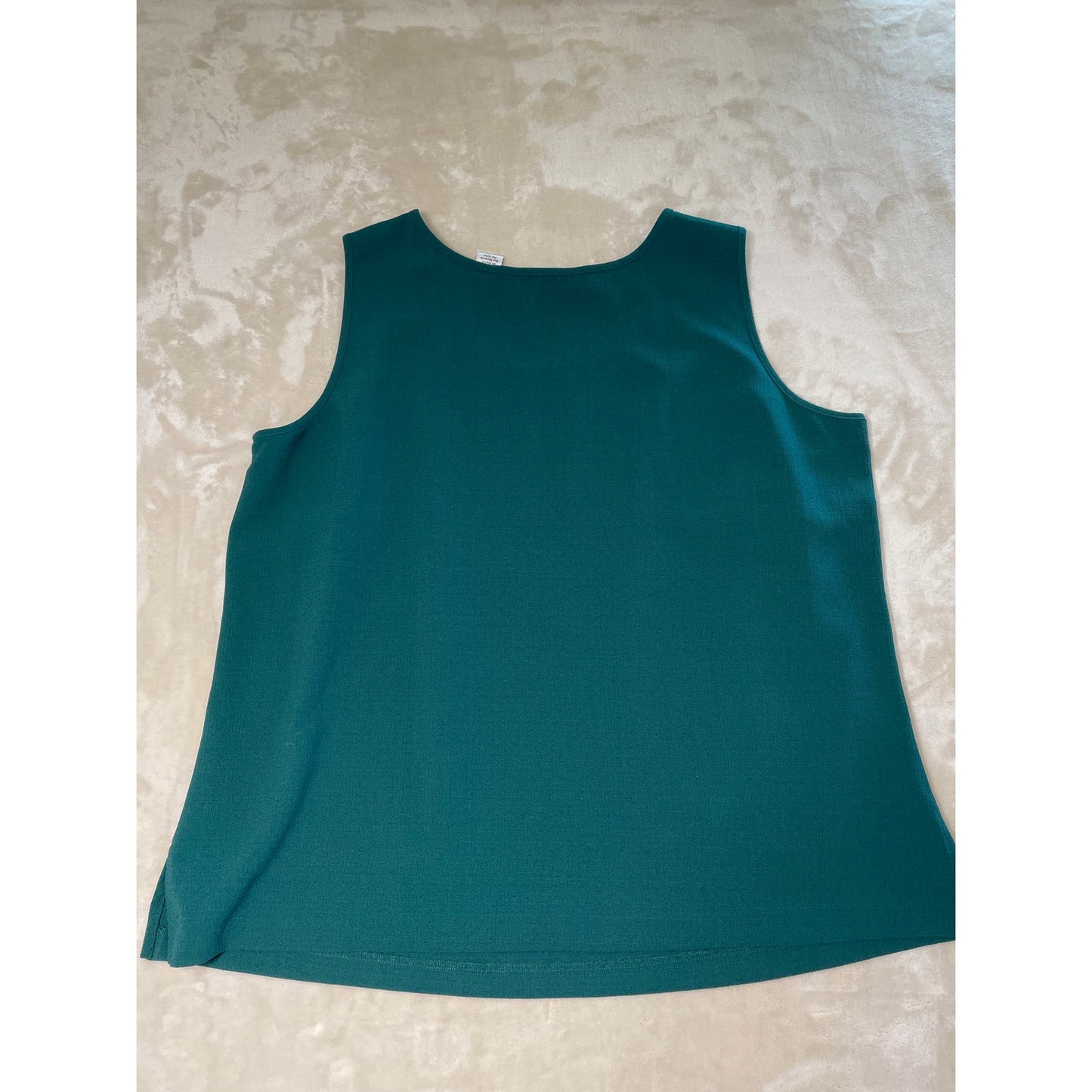 Vintage Woman’s Emerald Green Drapers & Damons Tank Blouse 3XL