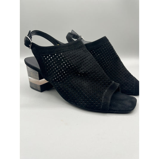 Black Vaneli Peep toe shoe with clear heel Size 8.5