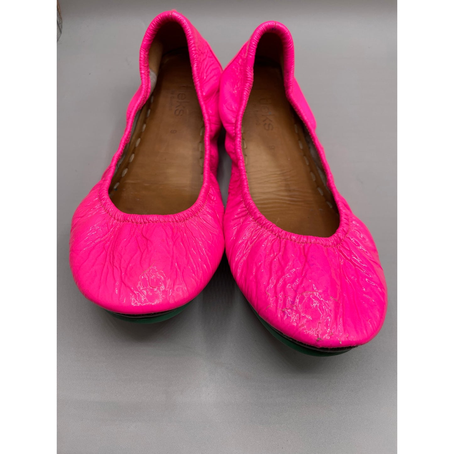 Tieks Neon Pink Ballet Foldable Woman’s Leather Flats 9