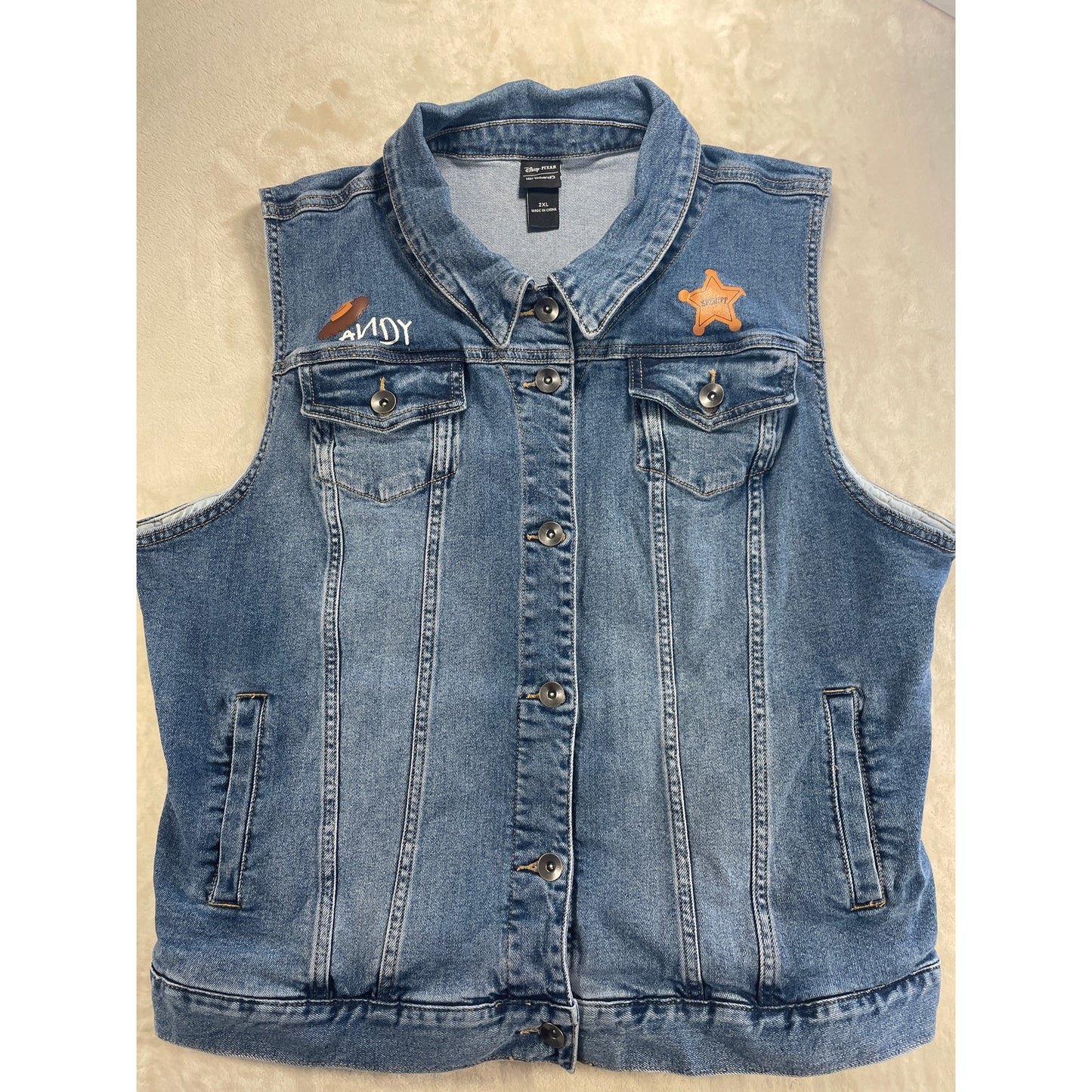 Disney Pixar Toy Story Woody Denim Button Her Universe Vest 2XL