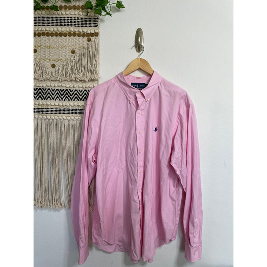 Ralph Lauren Classic Fit Pink Men’s Long Sleeve Button Up Shirt XXL