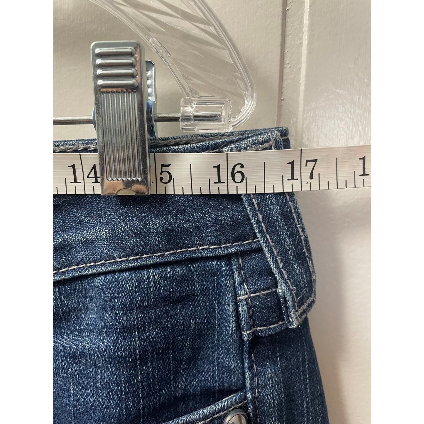 True Religion Blue Denim Relaxed Straight Flap Pockets Mens Jeans SZ 31