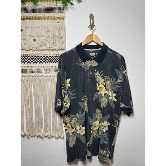 Vintage Men’s Tommy Bahama 100% Cotton Men’s Floral Polo Large