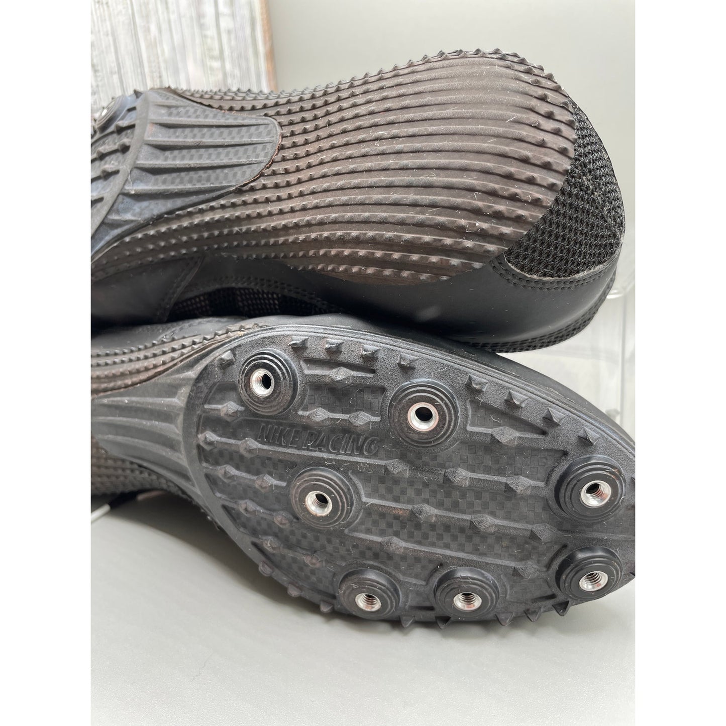 Nike Rival S Black Track Cleats Athletic Lace Up Shoes *No Spikes Men’s 11.5