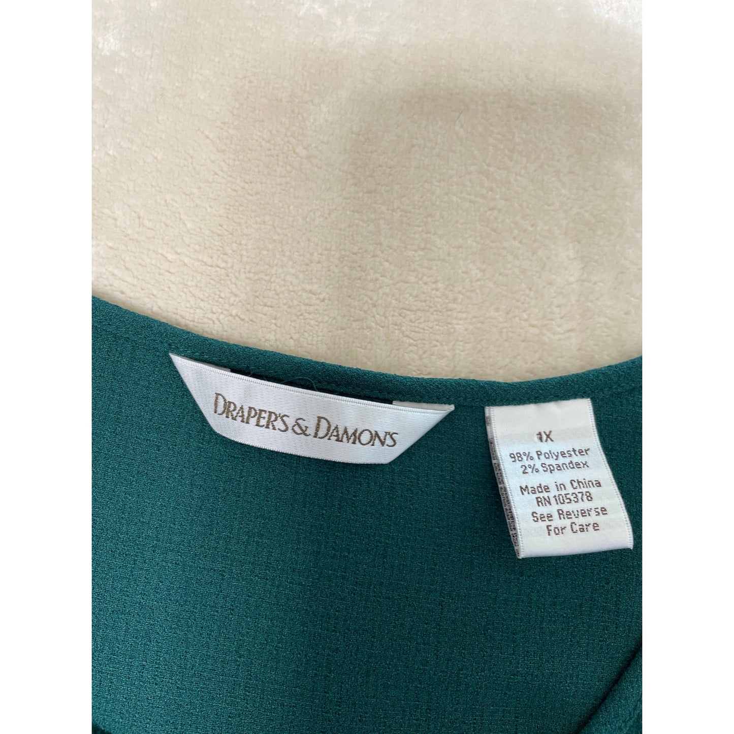 Vintage Woman’s Emerald Green Drapers & Damons Tank Blouse 3XL