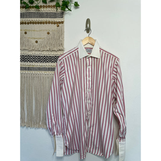 Vintage Turnbulls & Asser ltd %100 Cotton Made in England Mens Dress Stripped Shirt 16/41cm