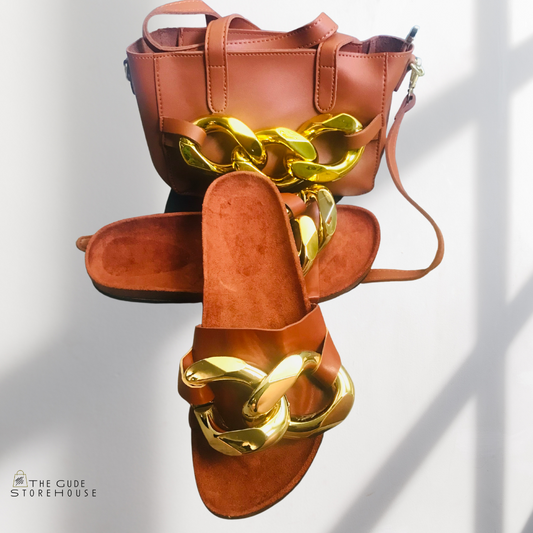 Big Chain | Caramel Slide & Purse Set
