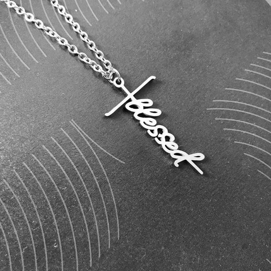 Cursive Blessed | Necklace