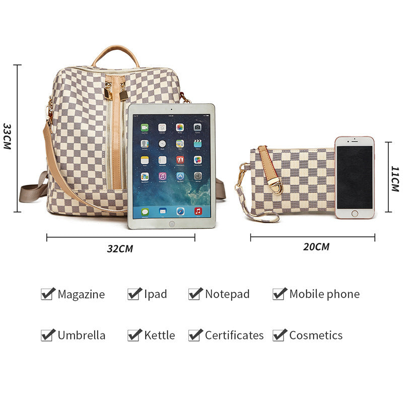 Lucia | Brown Backpack & Wristlet