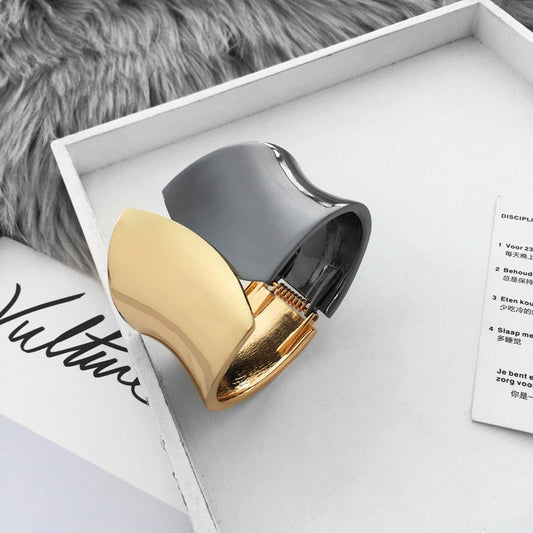 Gunmetal and Gold | Hinge Bracelet