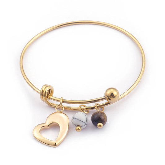 Gold Heart | Adjustable Bangle