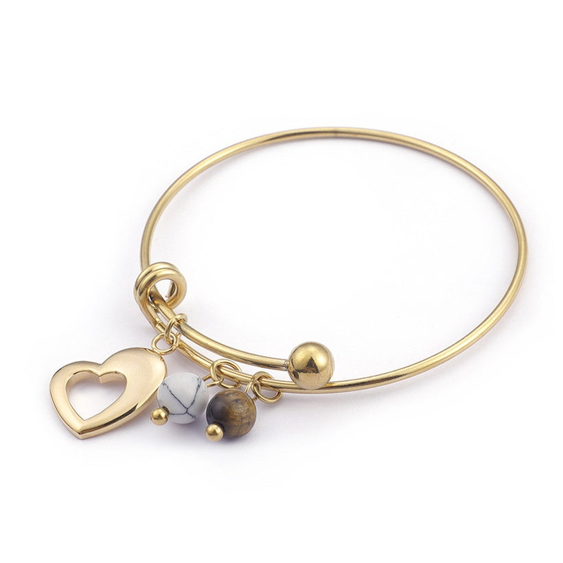 Gold Heart | Adjustable Bangle