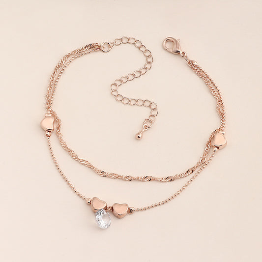 Rose-gold heart | Anklet