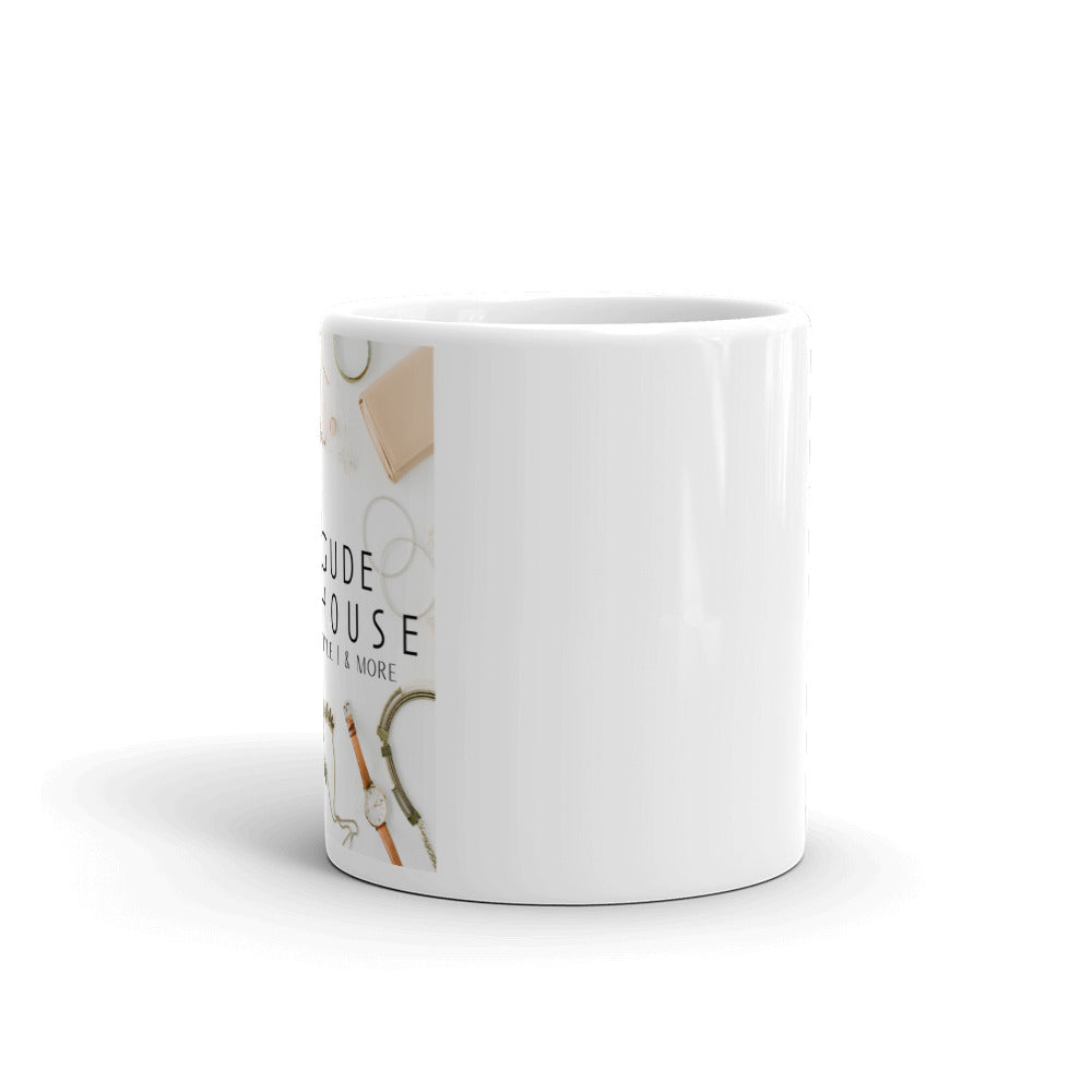 The Gude StoreHouse | Merch |White glossy mug- Right Side Handle