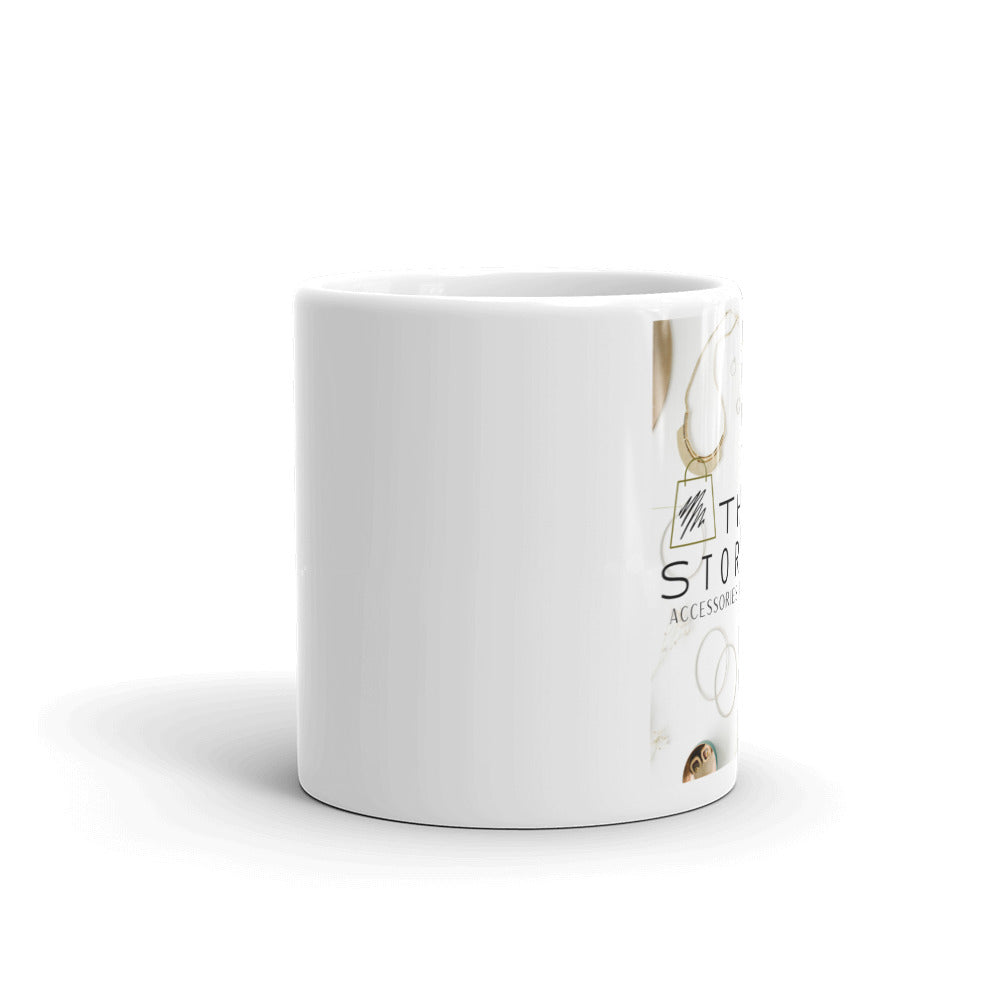 The Gude StoreHouse | Merch | White glossy mug- Left Side Handle