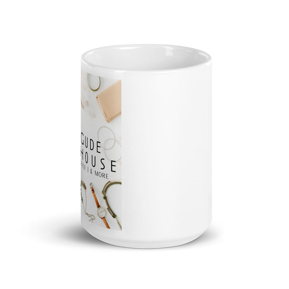 The Gude StoreHouse | Merch |White glossy mug- Right Side Handle
