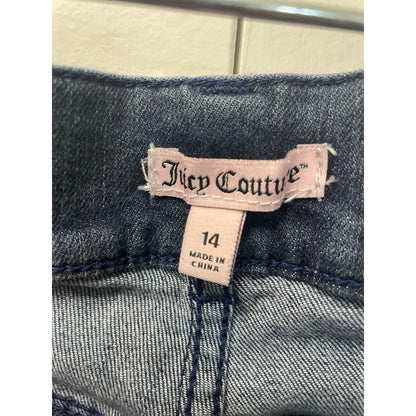 Juicy Couture Y2k  Woman Distressed Denim Rhinestones SZ 14