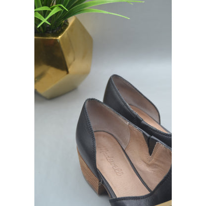Madewell Leather Asymmetrical Woman’s Black Flat Size 8