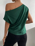 Woman's Style Collection Ruched Single Shoulder Blouse