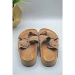 Comfortfusse Tan Leather Woman’s Flat Birkenstock Style Sandals Size 8