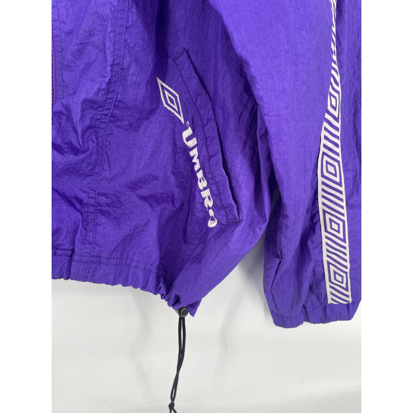 VTG 90's UMBRO Purple Unisex Hooded Zipper Windbreaker Jacket L