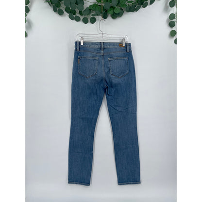 Paige Medium Wash Carter Slim Mid Rise Straight Leg Denim Jeans Size 28