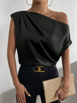 Woman's Style Collection Ruched Single Shoulder Blouse