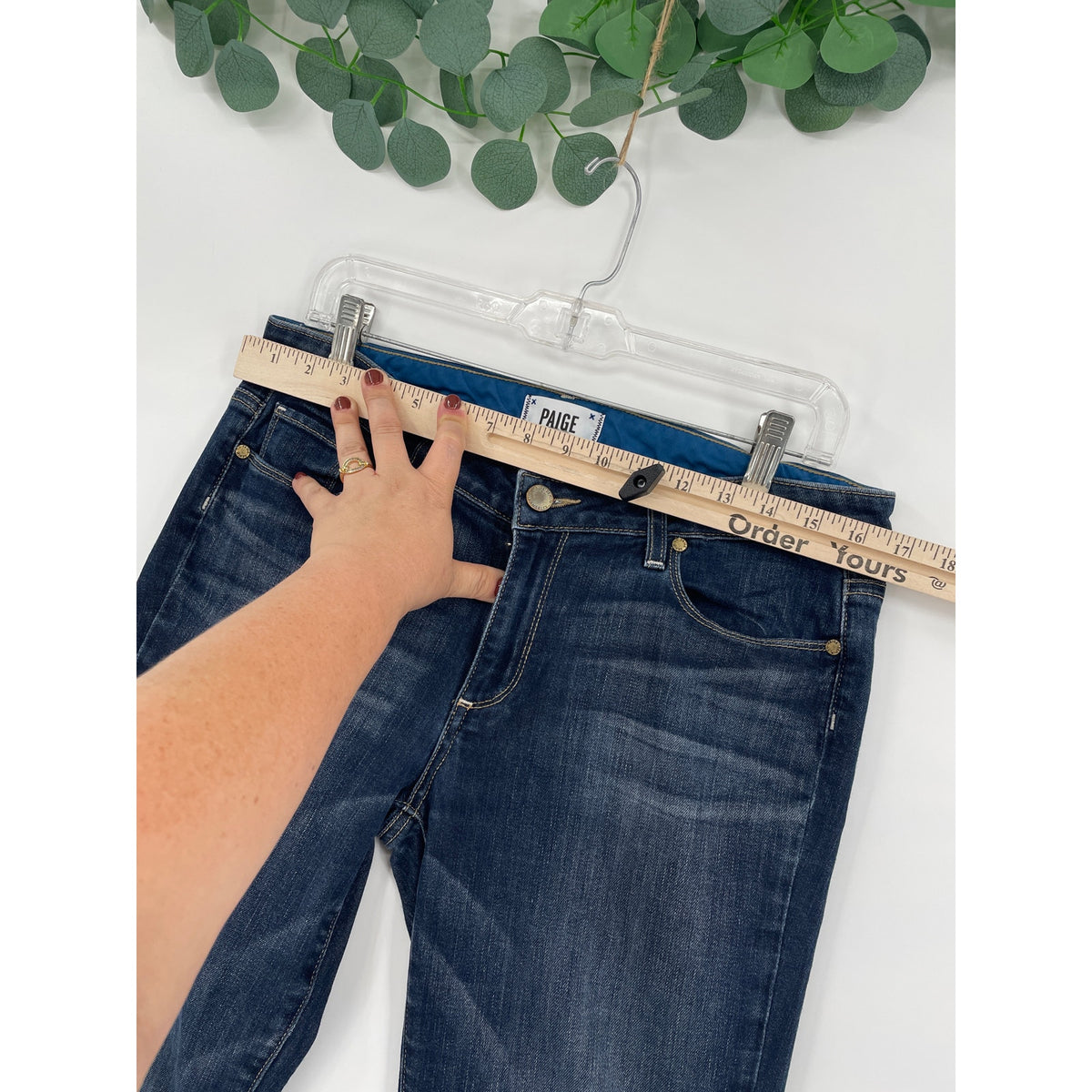 Paige Dark Denim Mid Rise Jimmy Jimmy Skinny Jeans Size 28