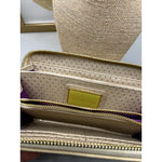 Deux Lux Cream Color Wallet with Gold Detail