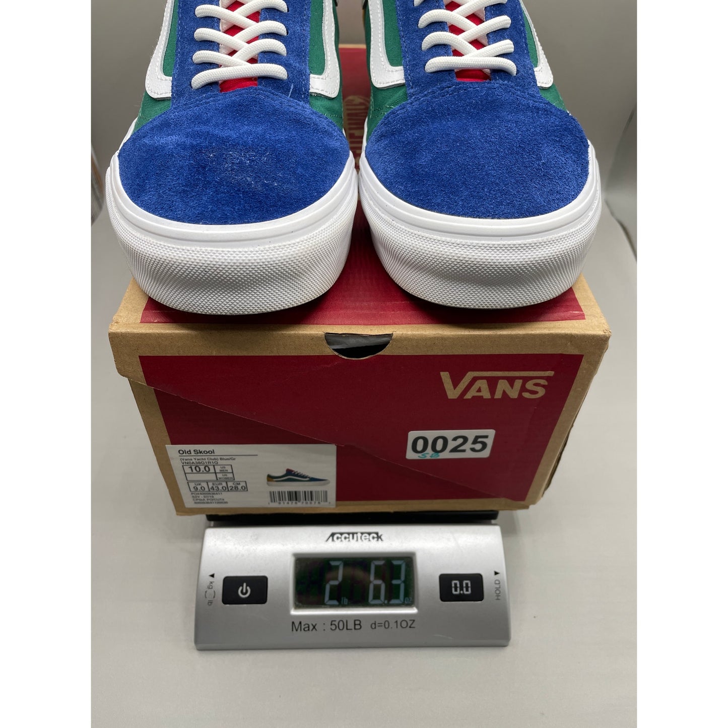 Vans Old Skool Yatch Club Men’s Sneakers Multi Color Blue Green Red Yellow 10