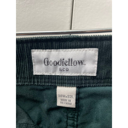 Mens GoodFellow Army Green Corduroy Straight Pant Size 38x32
