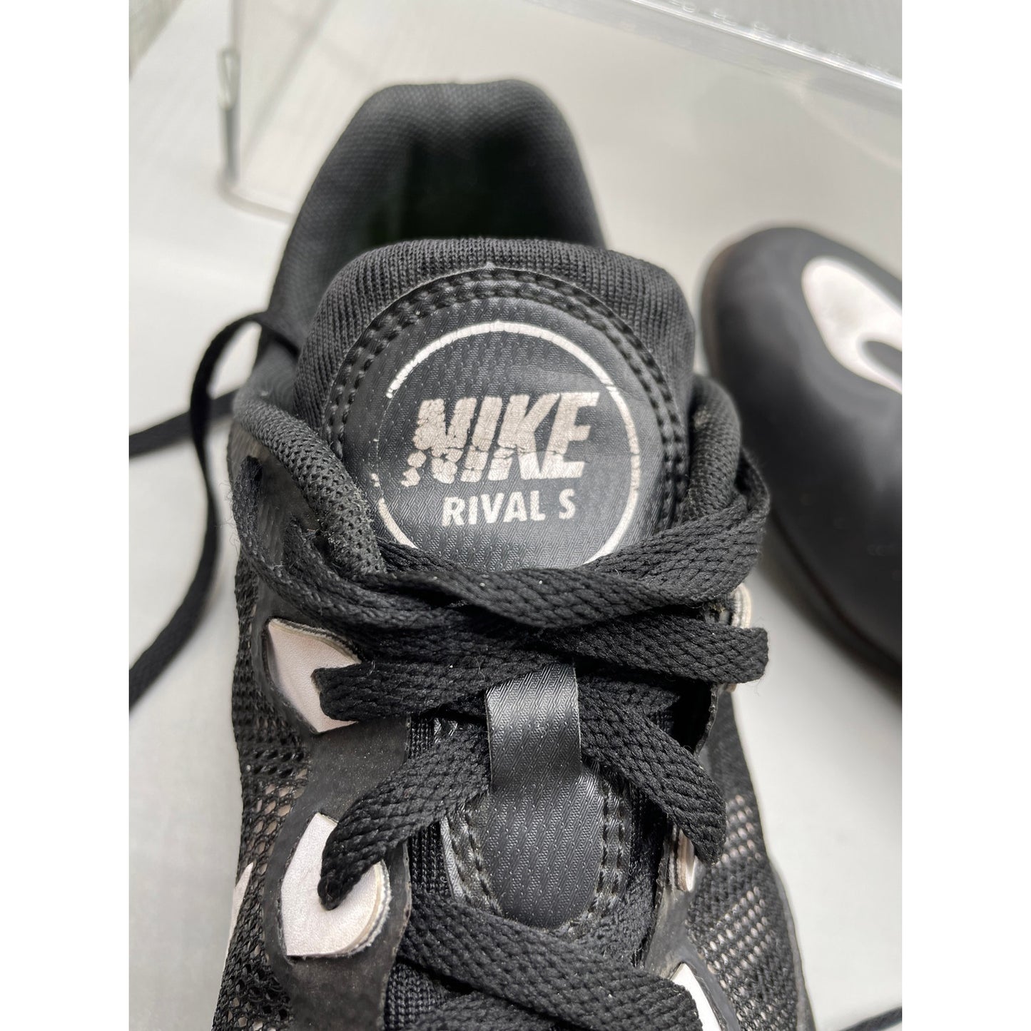 Nike Rival S Black Track Cleats Athletic Lace Up Shoes *No Spikes Men’s 11.5