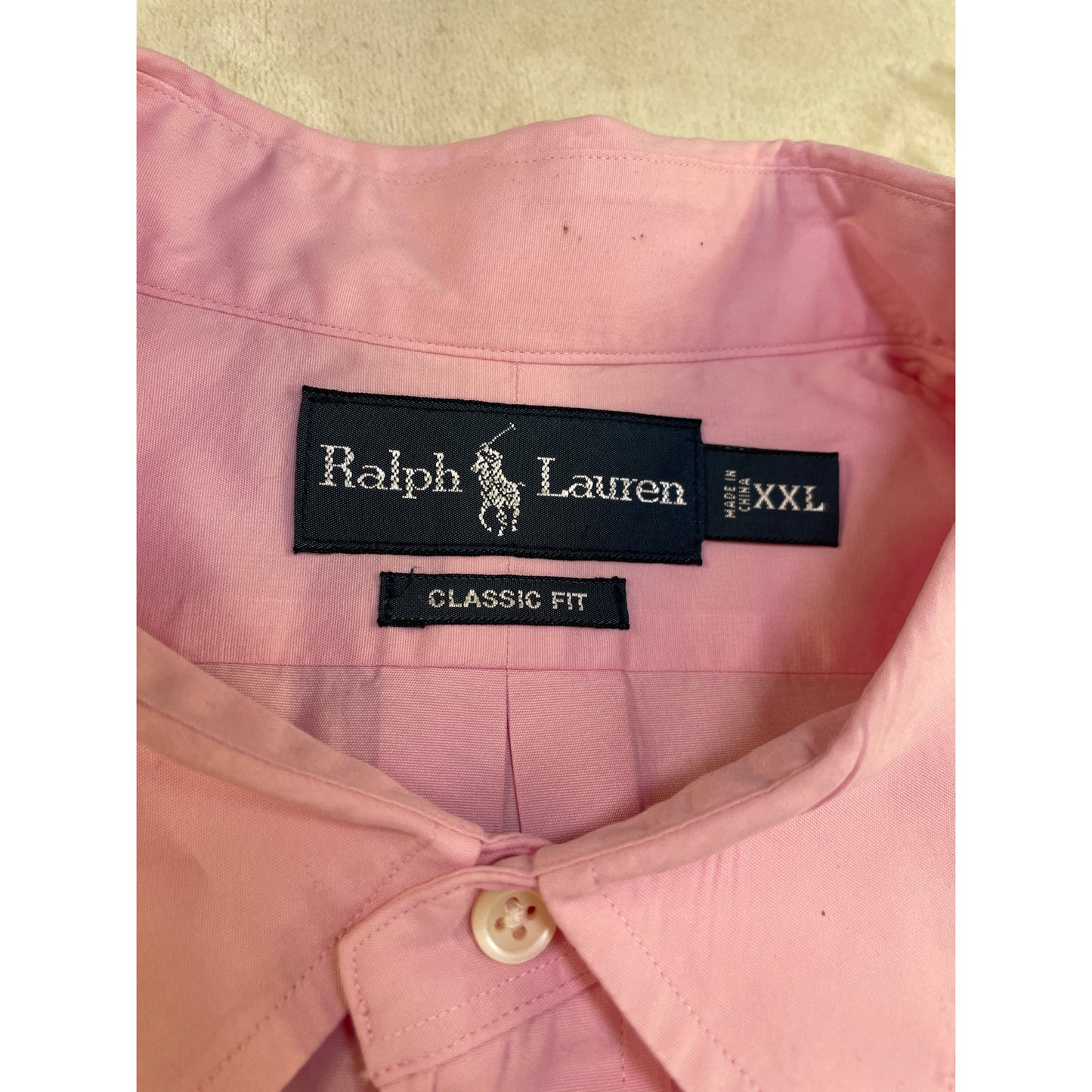 Ralph Lauren Classic Fit Pink Men’s Long Sleeve Button Up Shirt XXL